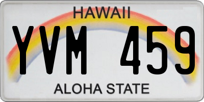 HI license plate YVM459