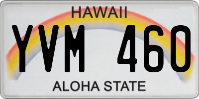HI license plate YVM460