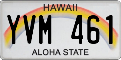 HI license plate YVM461