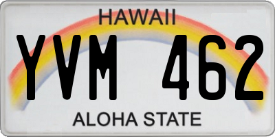 HI license plate YVM462