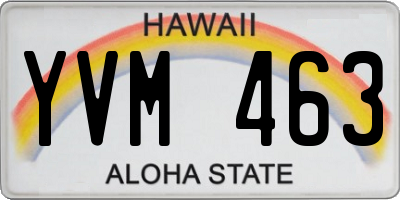 HI license plate YVM463