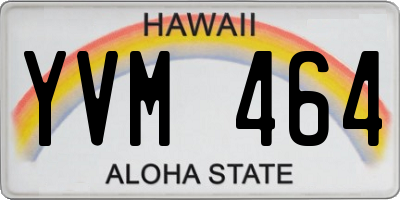 HI license plate YVM464