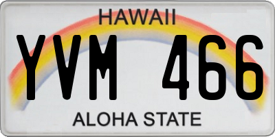 HI license plate YVM466