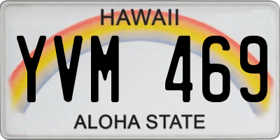 HI license plate YVM469