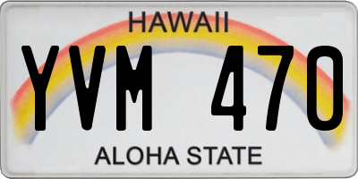 HI license plate YVM470