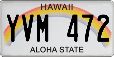 HI license plate YVM472