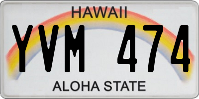 HI license plate YVM474