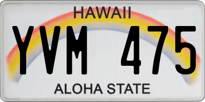 HI license plate YVM475