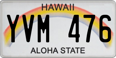 HI license plate YVM476