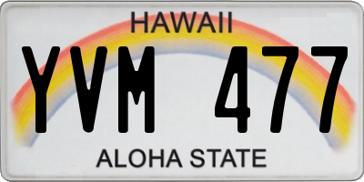 HI license plate YVM477