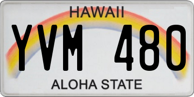 HI license plate YVM480