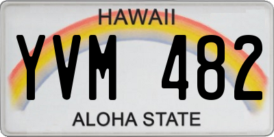 HI license plate YVM482