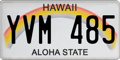 HI license plate YVM485