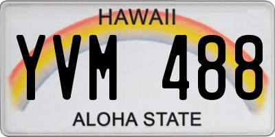 HI license plate YVM488