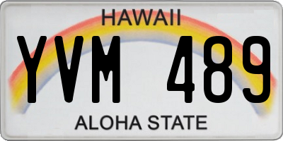 HI license plate YVM489