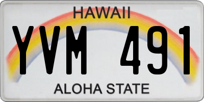 HI license plate YVM491