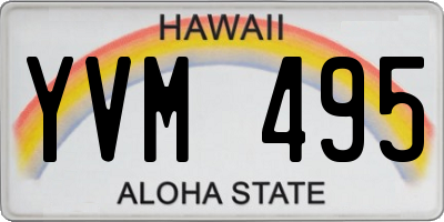 HI license plate YVM495