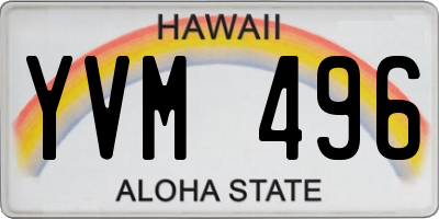 HI license plate YVM496