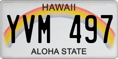 HI license plate YVM497