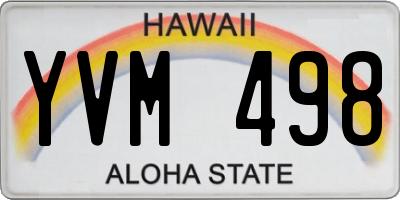HI license plate YVM498