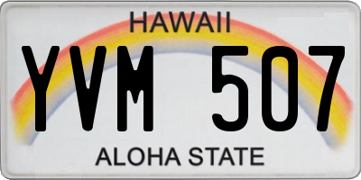HI license plate YVM507