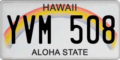 HI license plate YVM508