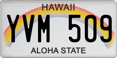HI license plate YVM509