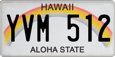 HI license plate YVM512