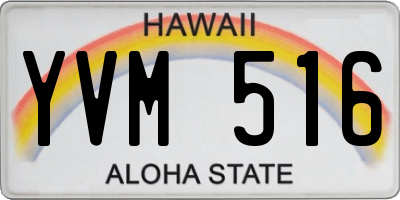 HI license plate YVM516