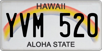 HI license plate YVM520