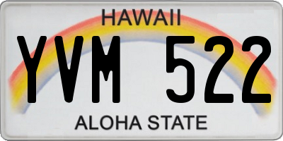 HI license plate YVM522