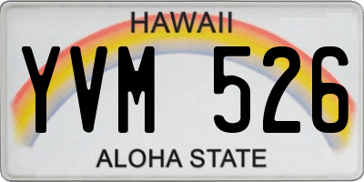 HI license plate YVM526