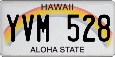 HI license plate YVM528