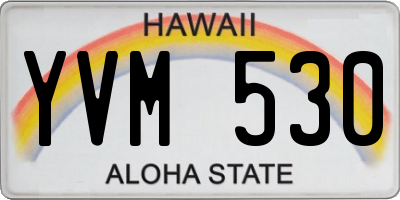 HI license plate YVM530