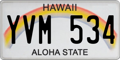 HI license plate YVM534