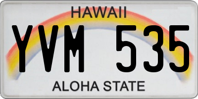 HI license plate YVM535