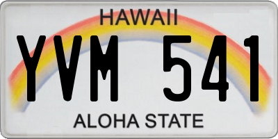 HI license plate YVM541