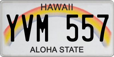 HI license plate YVM557