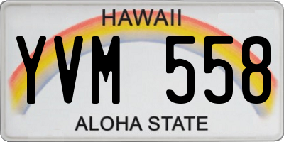 HI license plate YVM558