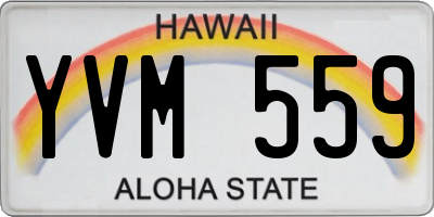HI license plate YVM559