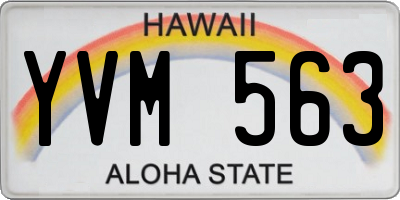 HI license plate YVM563