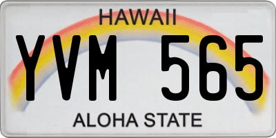 HI license plate YVM565
