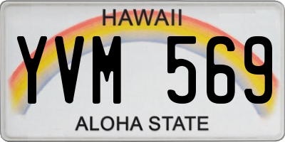 HI license plate YVM569