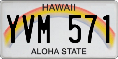 HI license plate YVM571