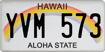 HI license plate YVM573