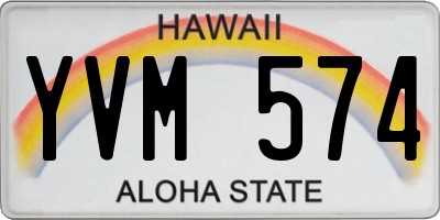 HI license plate YVM574
