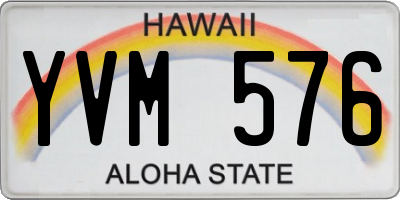 HI license plate YVM576