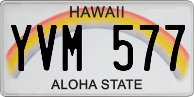 HI license plate YVM577