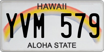 HI license plate YVM579