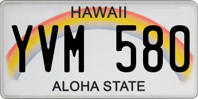 HI license plate YVM580